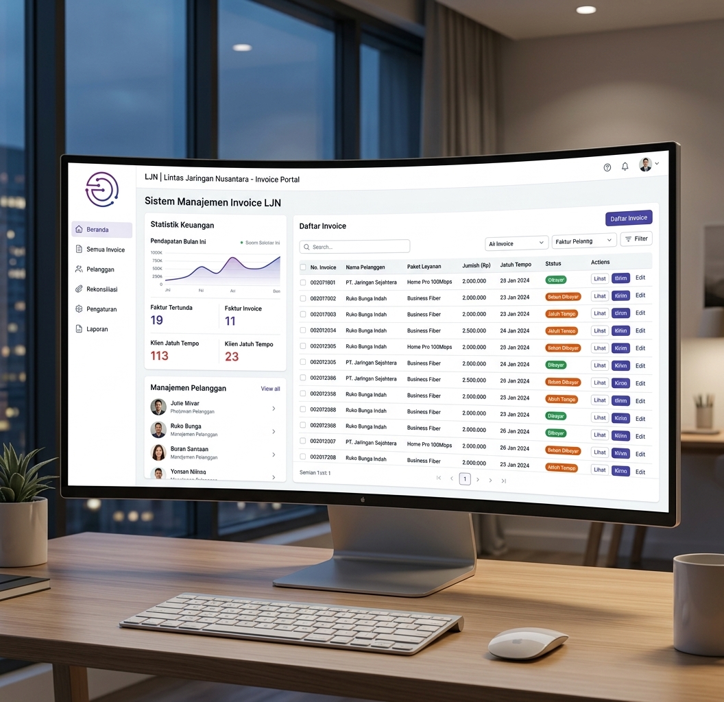 Aplikasi Invoice Management untuk ISP LJN (Lintas Jaringan Nusantara) Cabang Cirebon